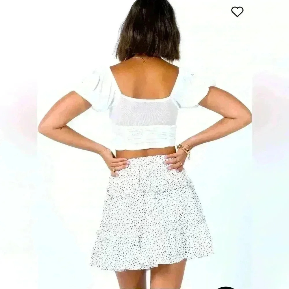 Princess Polly Rasmus Linen Blend Ruffle Mini Skirt Size 6 White NWT - Picture 16 of 16